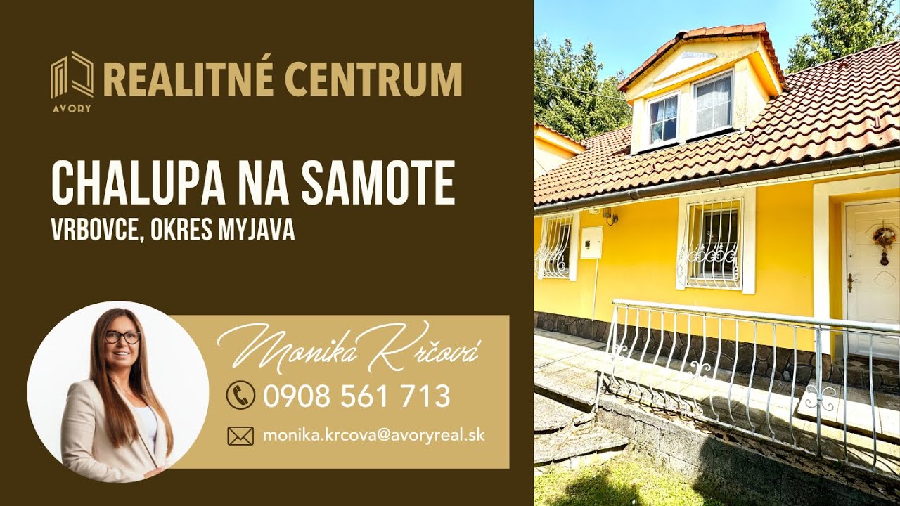 CHALUPA NA SAMOTE v LESE, POZEMOK 2.307m2, VRBOVCE, okr. MYJAVA