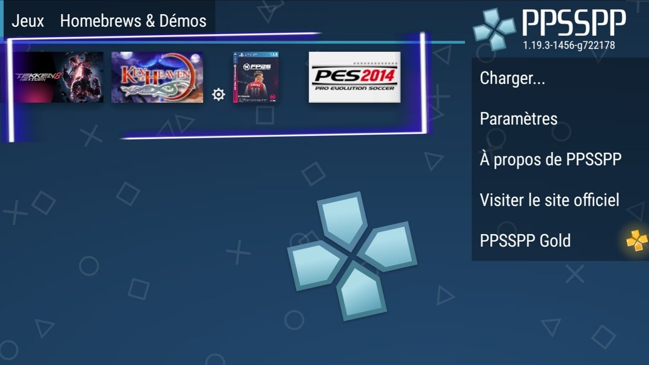 COMMENT BIEN PARAMETRES APPLICATION  PPSSPP SUR PC ET ANDROID