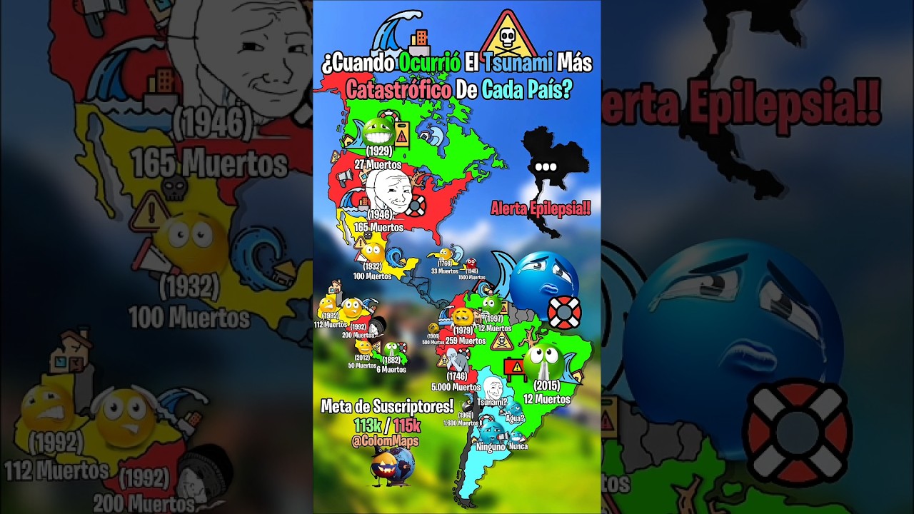 &iquest;Cuando Ocurri&oacute; El Tsunami M&aacute;s Catastr&oacute;fico De Cada Pa&iacute;s? 🌊🏘️ #shorts #countryballs #geography
