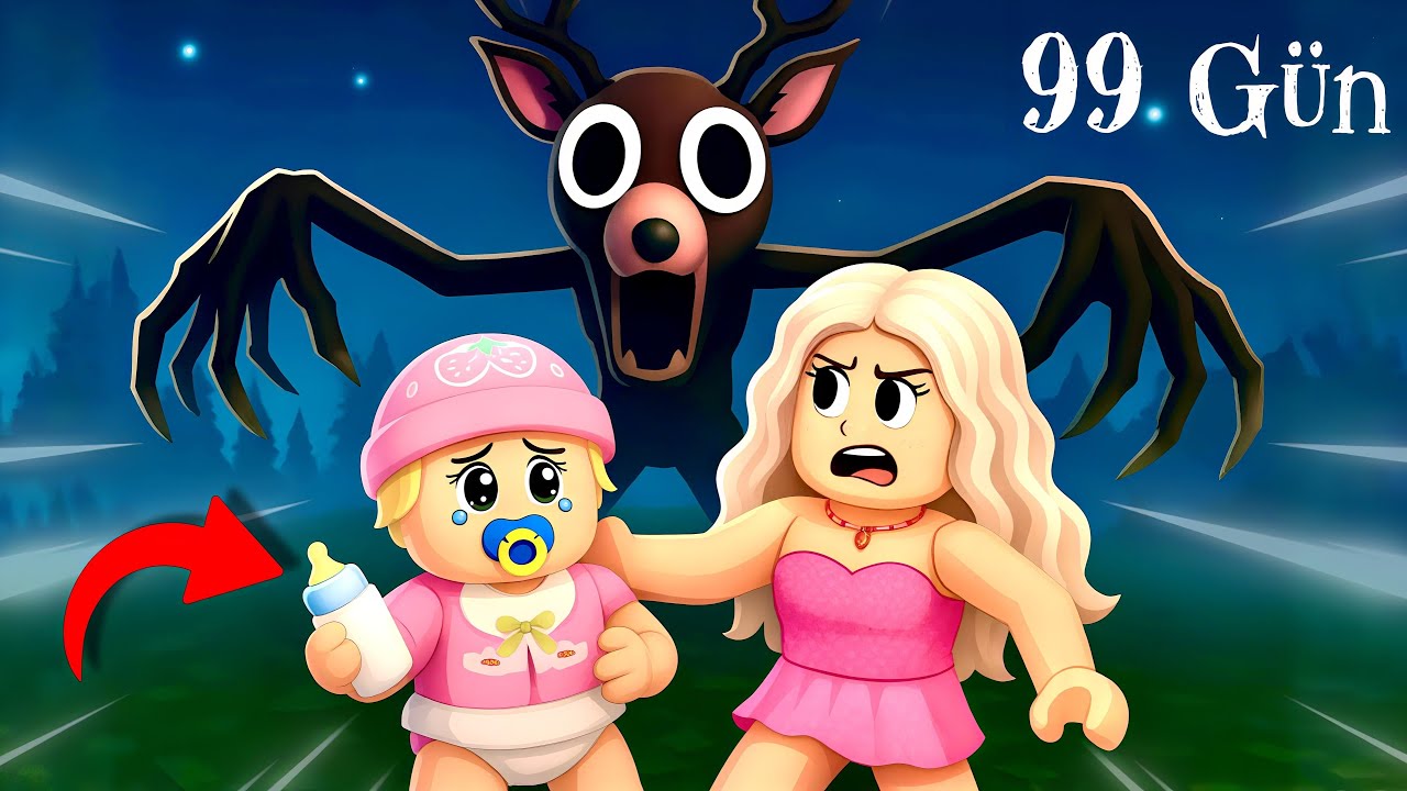 Korkun&ccedil; Ormanda 99 G&uuml;n❗️👶🏼&Ccedil;ocukları Kurtarabilecek misin❓| Roblox
