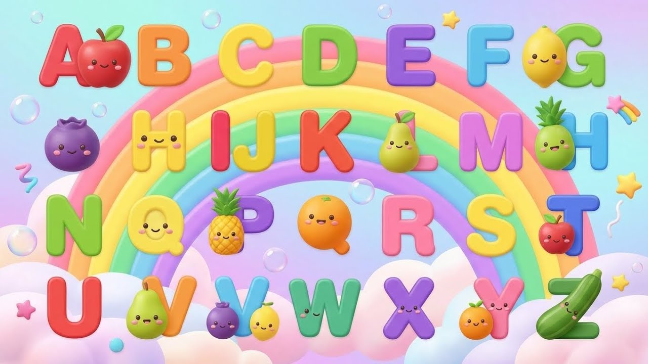 A to Z Fruits for Kids|Fun Nursery Cartoon Alphabet🌈 Learn A–Z Fruits with Fun Cartoon Alphabet! 🍎🍌🍓