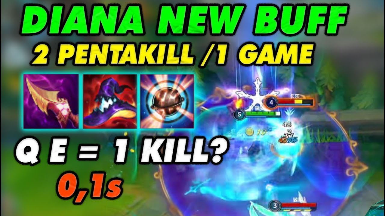 Diana Broken Buff: 2 PentaKills/1 Match | 0.1s ONE SHOT, QE = 1 Kill | 4 Games Sovereign WR China