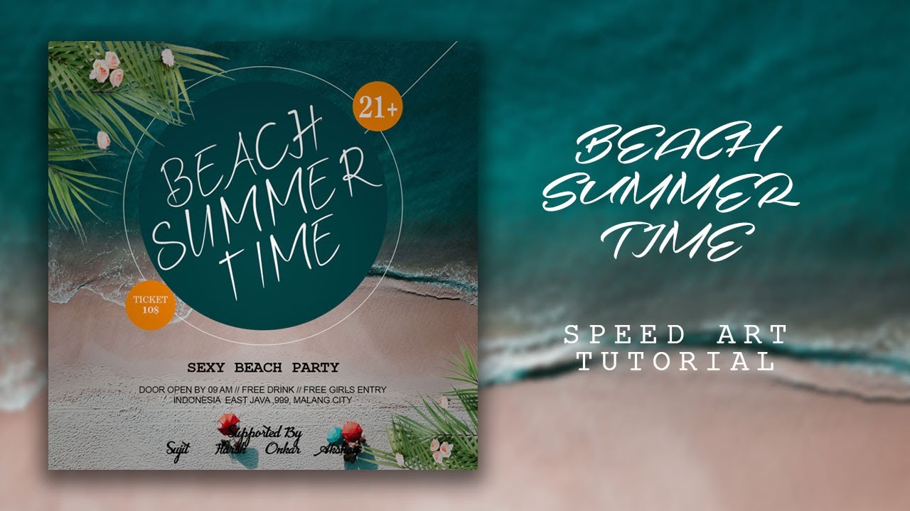 How To Design Summer Beach Party Flyer Design | Photoshop Tutorial #photoshop #photoshoptutorial