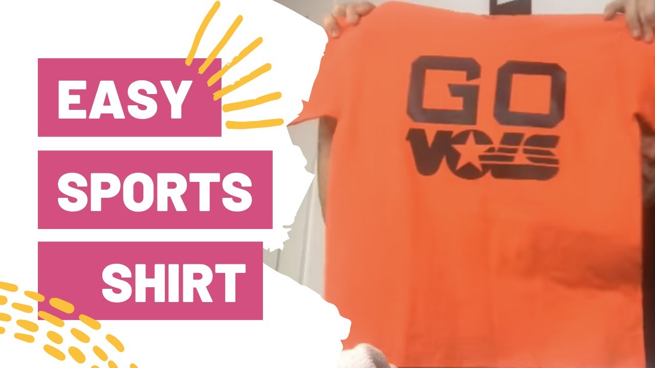 Easy Sports Shirt with Cricut Easy Press + Design Space Templates!