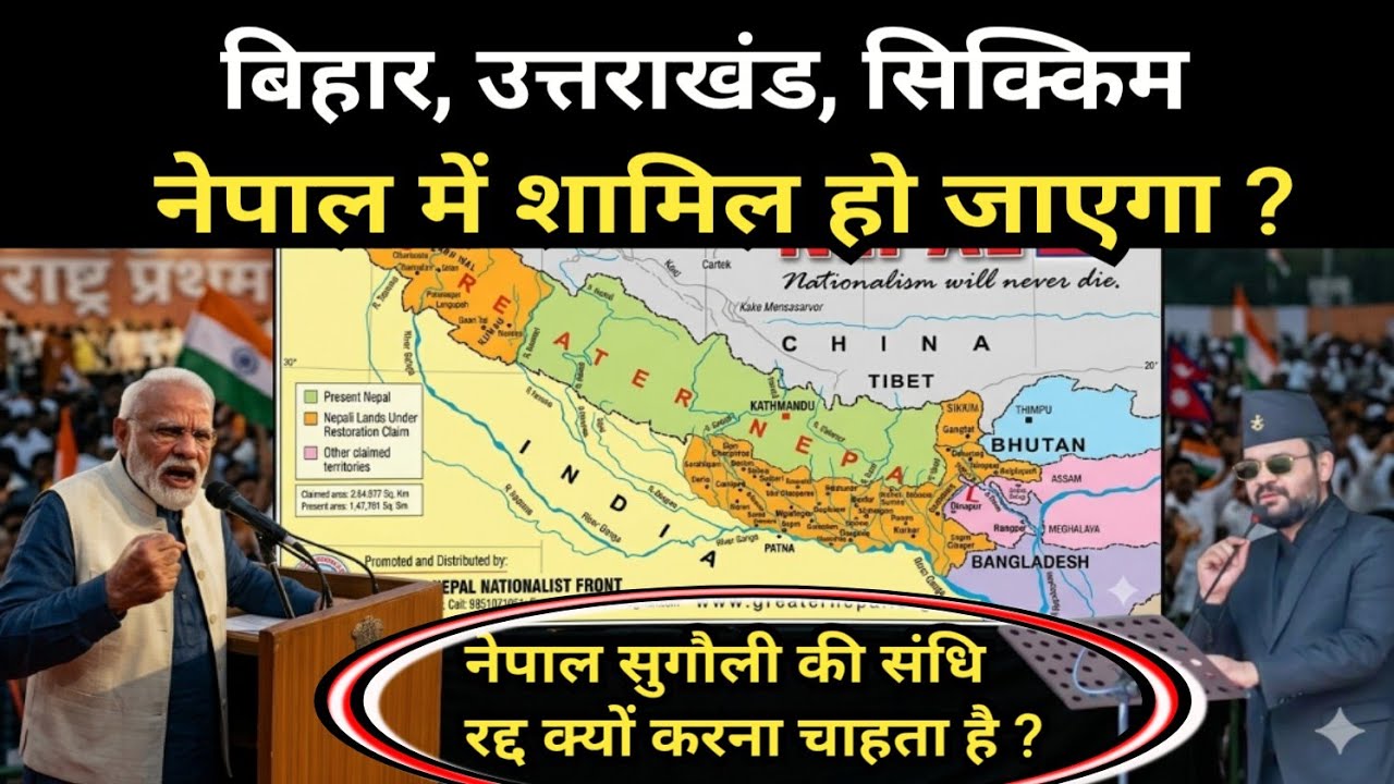 बिहार उत्तराखंड और सिक्किम नेपाल में शामिल हो जाएगा ? क्या है ग्रेटर नेपाल का सपना ? #सुगौली_संधि