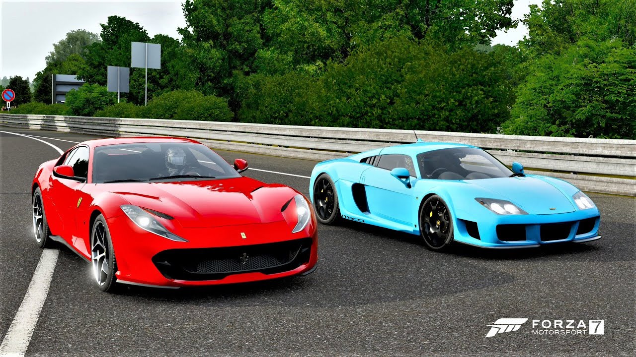 Forza 7 Drag race: Ferrari 812 Superfast vs Noble M600