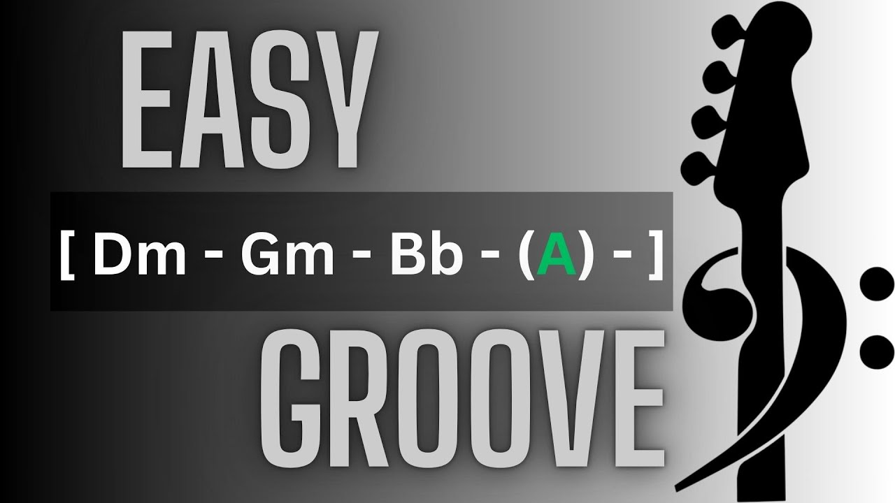 Easy Groove Chord Progression in D minor | Bass Backing Track - No Bass