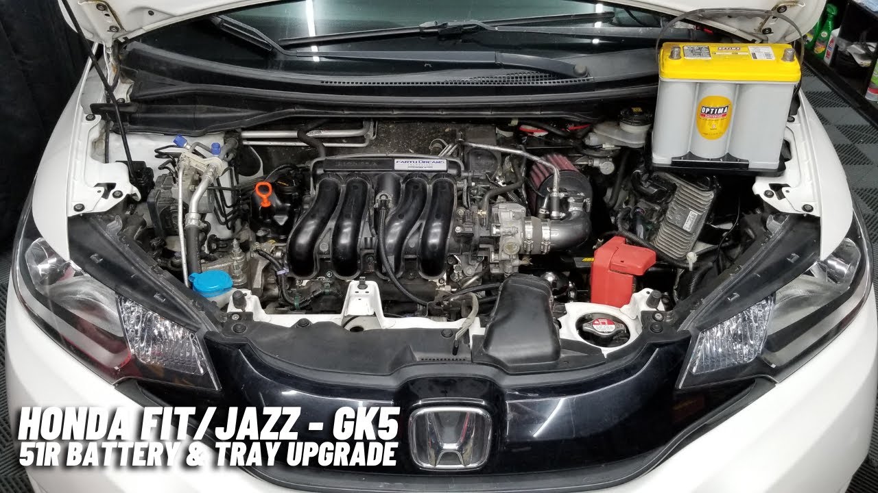 HONDA FIT/JAZZ - GK5 - 151R до 51R - Модернизация аккумулятора Optima и поддона аккумулятора #Hon...