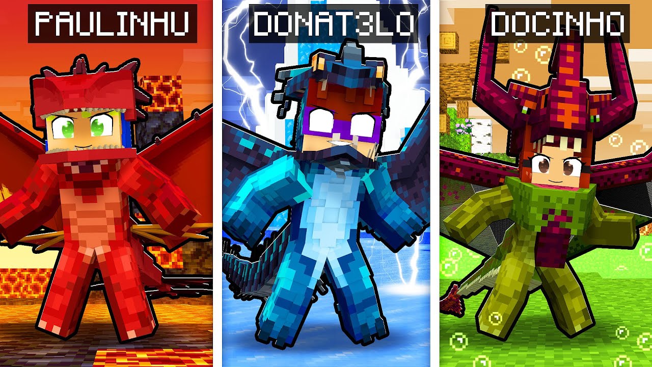 MINECRAFT... MAS TEMOS RAÇAS de DRAGÕES! (Skrill,Rumblehorn,Sand Wraith)
