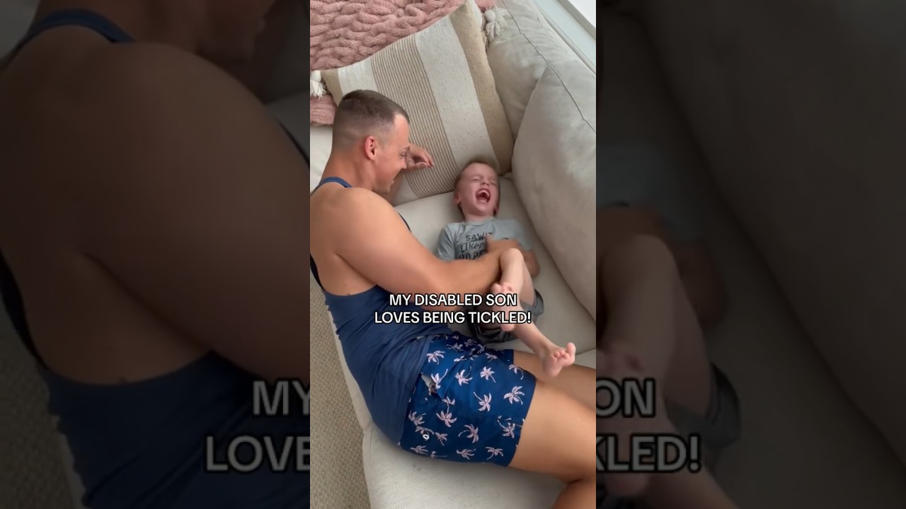 My Disabled Son LOVES Being Tickled! #shorts