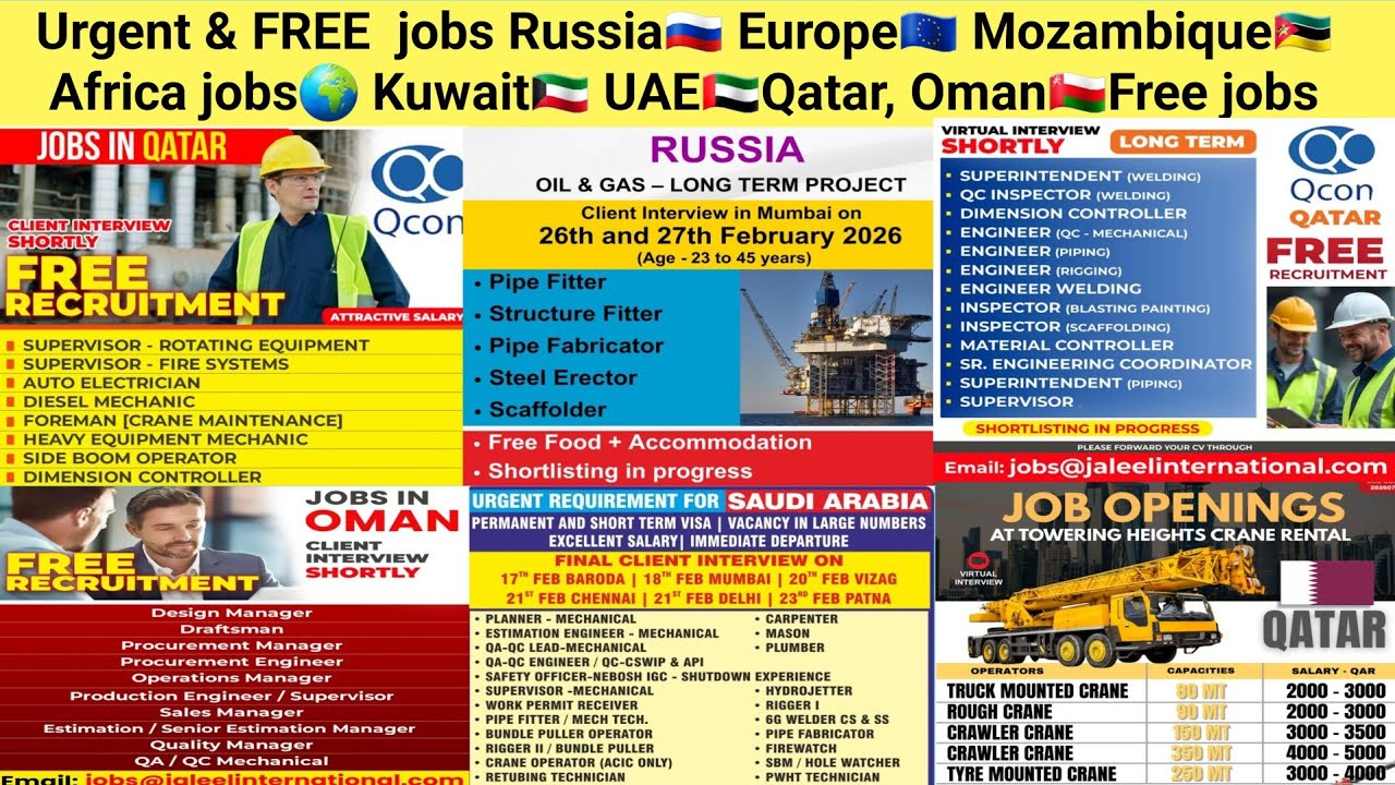 Срочные и БЕСПЛАТНЫЕ вакансии в России🇷🇺, Европе🇪🇺, Мозамбике🇲🇿, Африке🌍, Кувейте🇰🇼, ОАЭ🇦🇪, Катар...