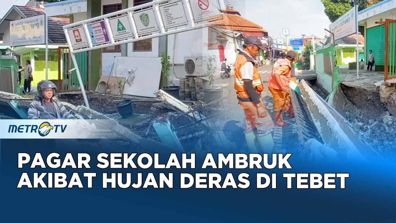 Pagar Sekolah Ambruk Akibat Hujan, Kegiatan Belajar Mengajar Tidak Terganggu
