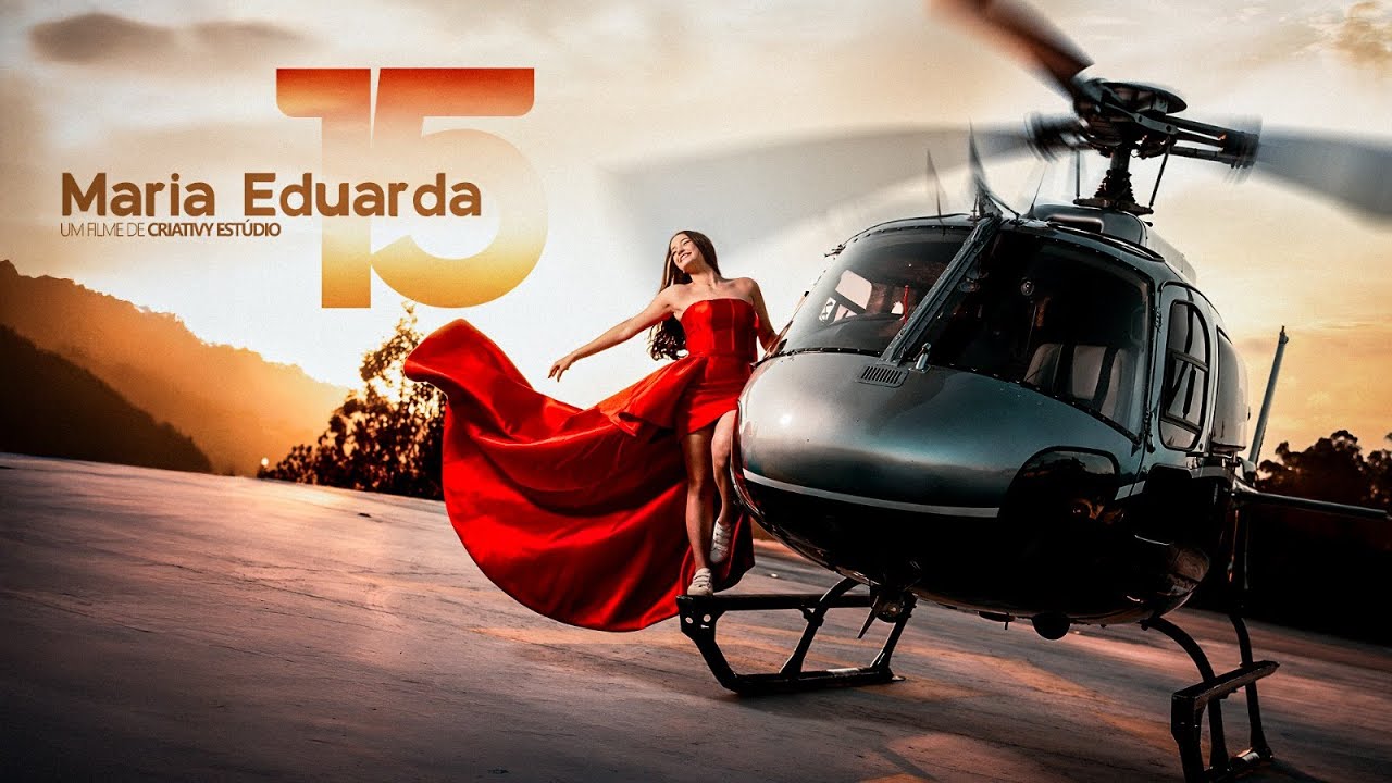 FESTA DE 15 ANOS | ENSAIO LUXUOSO COM HELICÓPTERO | DEBUTANTE MARIA EDUARDA | CRIATIVY ESTÚDIO 4K 