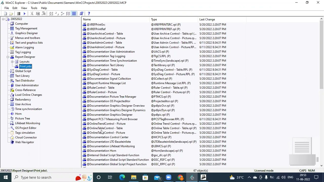 Lecture#10  : REPORT DESIGNER IN WINCC V7.5