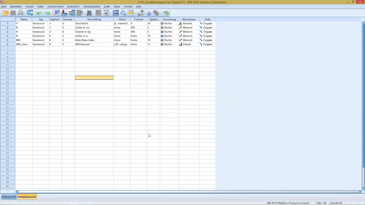 SPSS - Zusammenhangsma&szlig;e metrischer Variablen