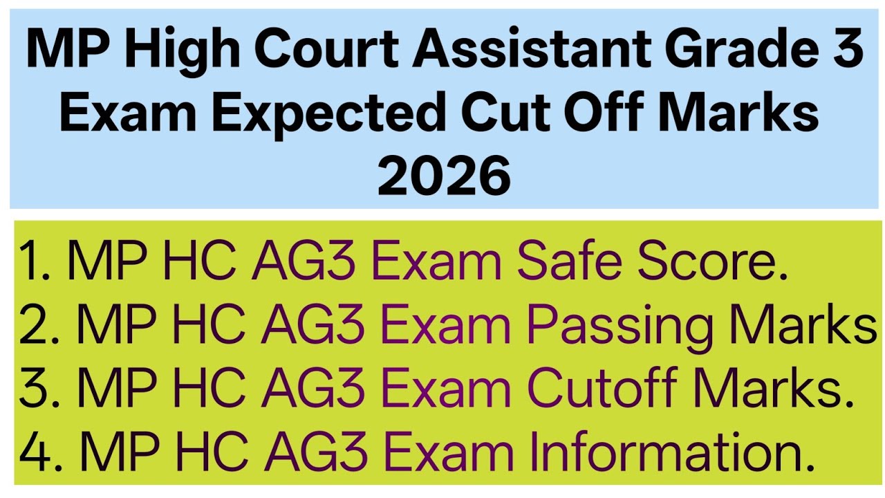 MP High Court Assistant Grade 3 Exam Expected Cutoff 2026: Watch Now