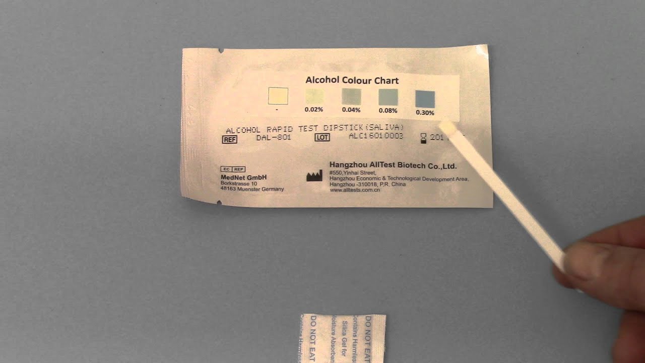 Alcohol testing with the DAL-701 saliva alcohol test strips