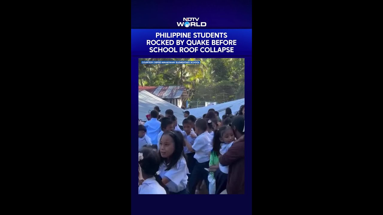 Philippines School Students Duck To Escape 7.8 Magnitude Quake As Ground Shakes & Roof Collapses