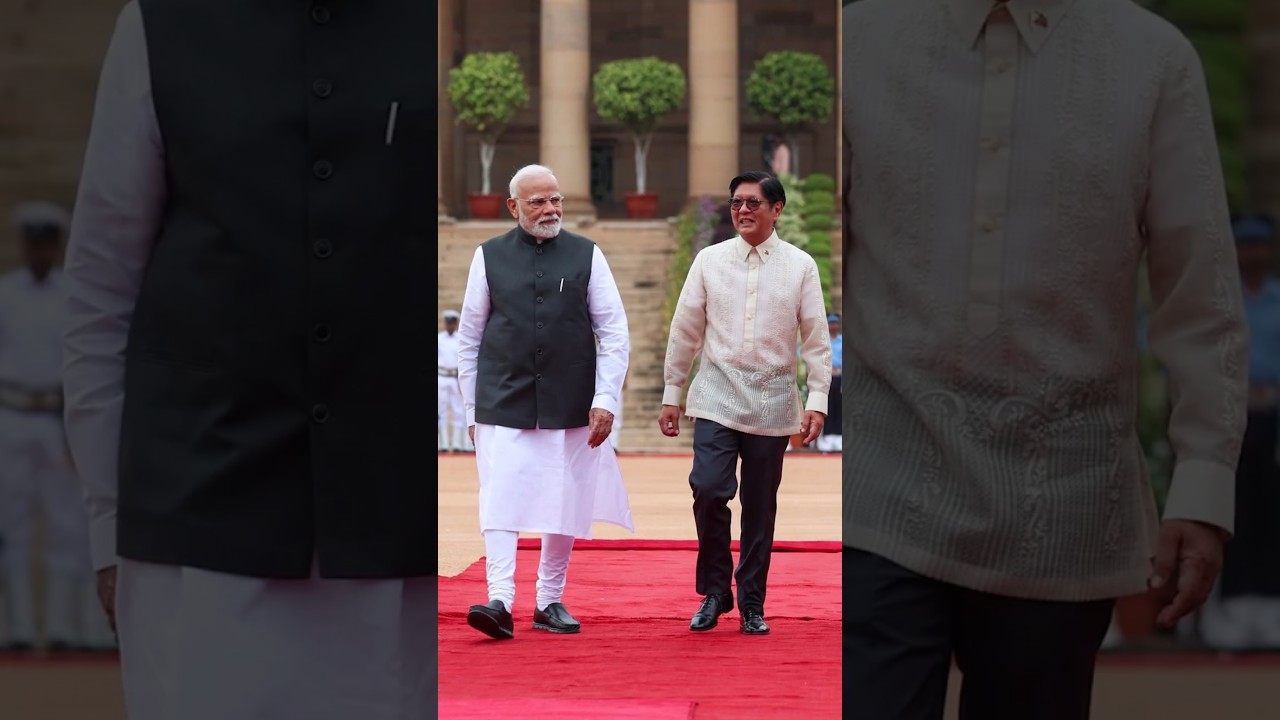 PM Modi welcomes President Marcos Jr. of Philippines at Rashtrapati Bhavan | #shorts
