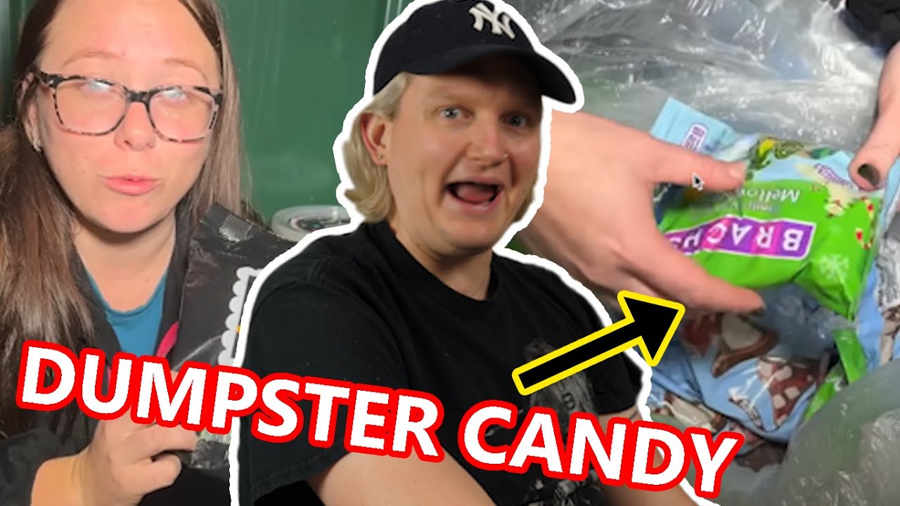 WOMAN DUMPSTER DIVES FOR HUGE AMOUNTS OF CANDY