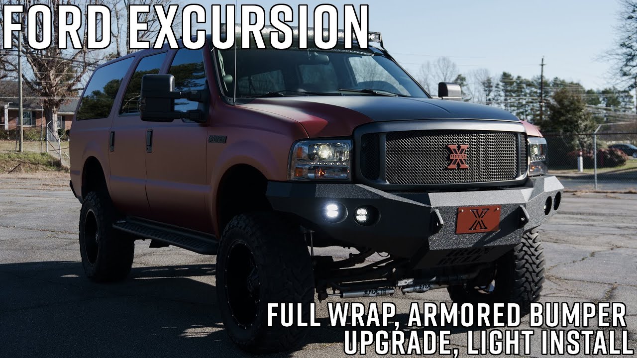 Ford Excursion UPGRADE!! (Full Wrap, Armored Bumper Install, Light Upgrade)