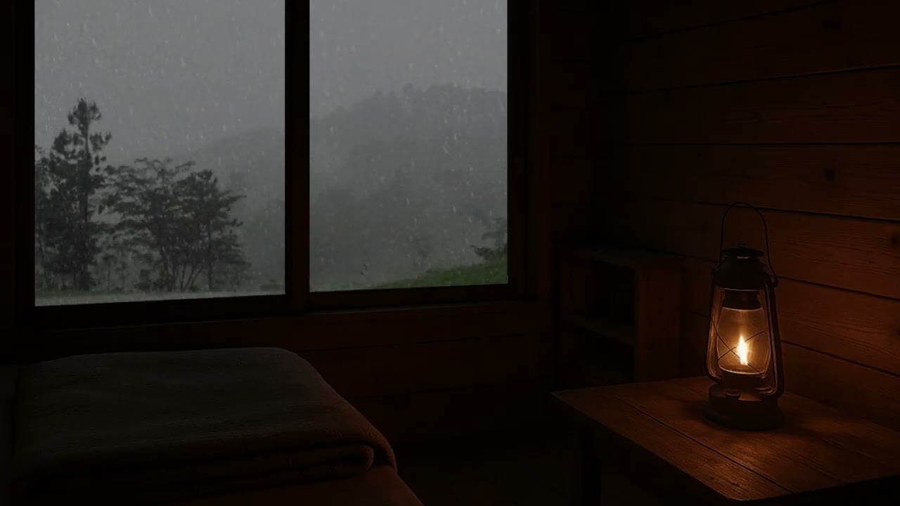 Cozy Cabin Rain & Thunderstorm Ambience 🕯️🌧️ | Relaxing Rain Sounds for Deep Sleep