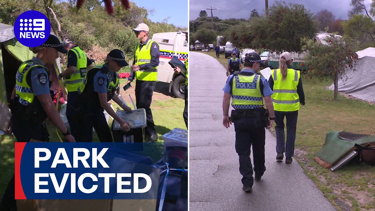 Homeless camp cleared out, one arrested after missing deadline | 9 News Australia