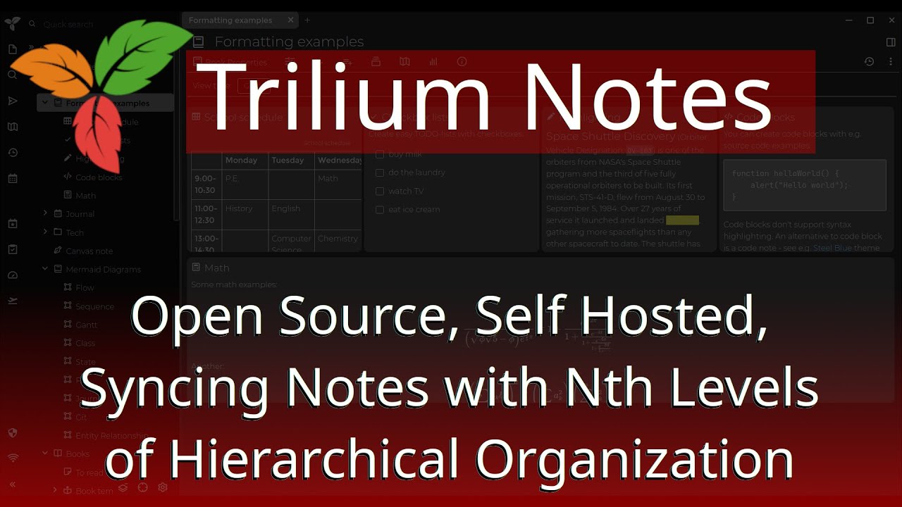 Trilium Notes - Open Source, Self Hosted Notes with nth level Hierarchy and Power!