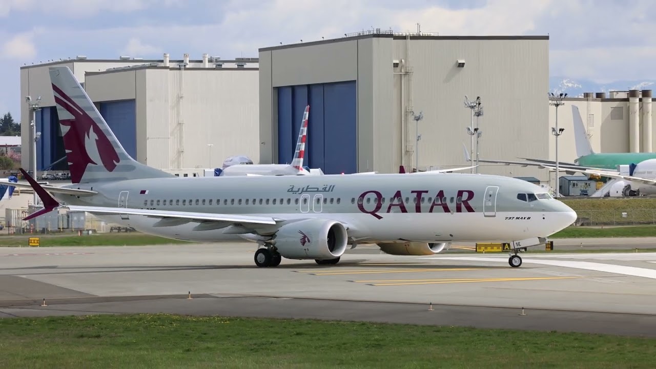 Qatar Airways 737 Max 8 Test Flight Takeoff From PAE