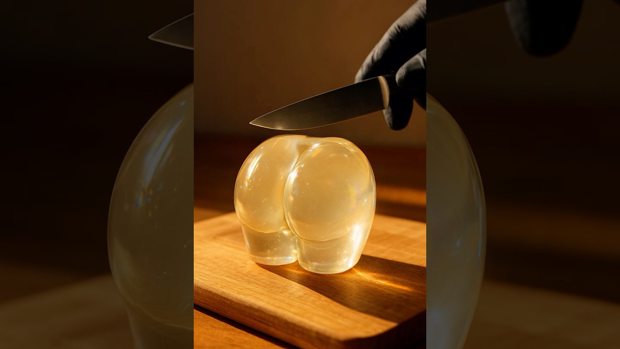 ASMR Glass Butt Cutting | Hyper-Realistic Macro Slow-Mo #asmr #relaxing #satisfying #asmrvideo