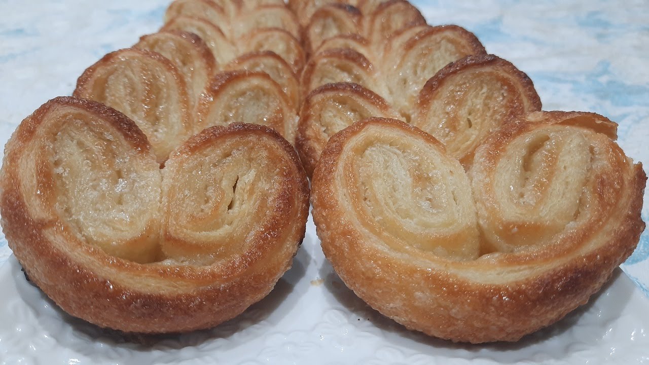 Palmier بالمي لذيذ ومقرمش  بالعجين المورق بطريقة سهلة جدا