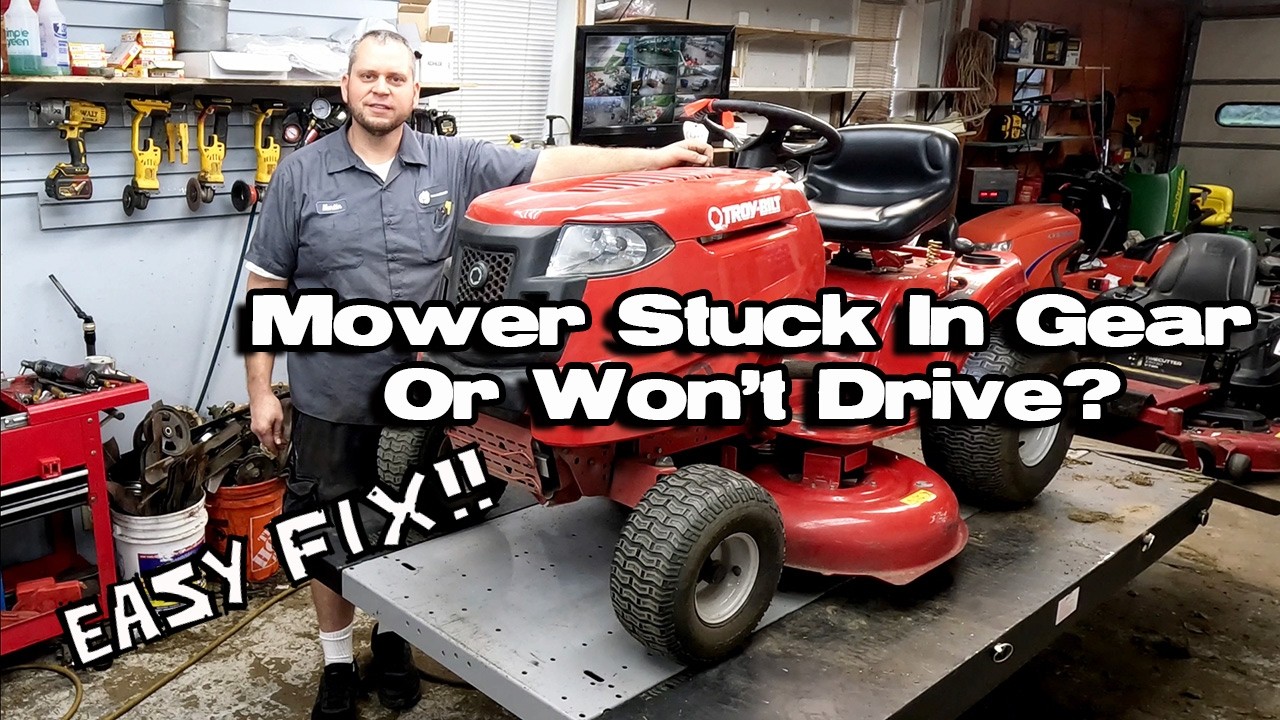 How To Fix A Riding Mower That Wont Drive Or Is Stuck In Gear - Can't Push Or Doesn't Roll Freely
