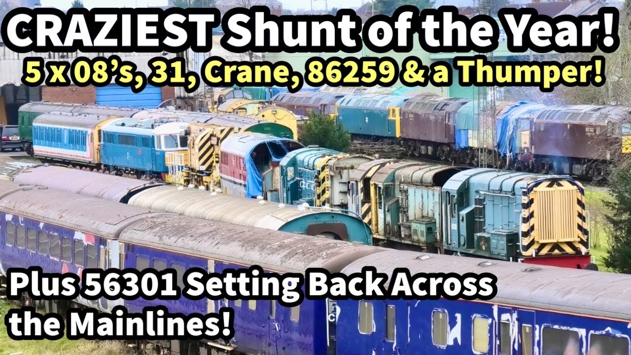 Crazy SHUNT Line-Up! Plus 56301 SETTING BACK across the Mainlines! Burton 14/12/23