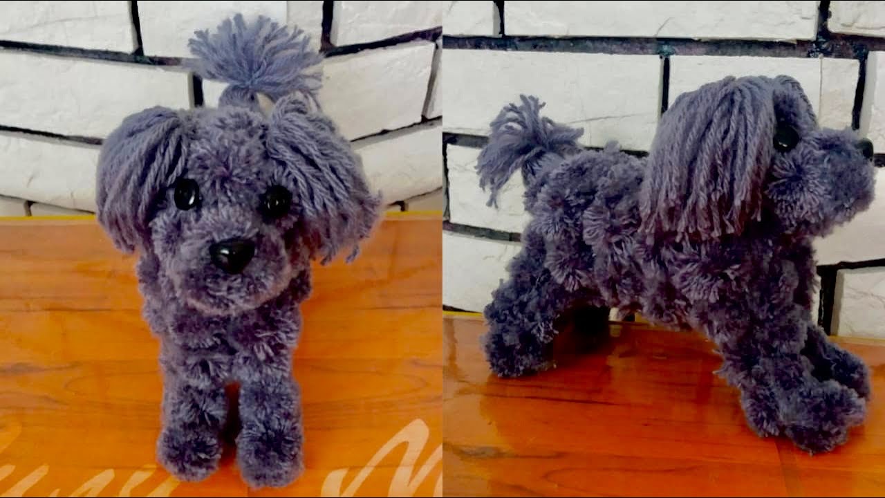МИЛАЯ СОБАЧКА ИЗ ПОМПОНОВ СВОИМИ РУКАМИ // СОБАЧКА ИЗ НИТОК И ПРЯЖИ  // Easy DIY. Dog !!!