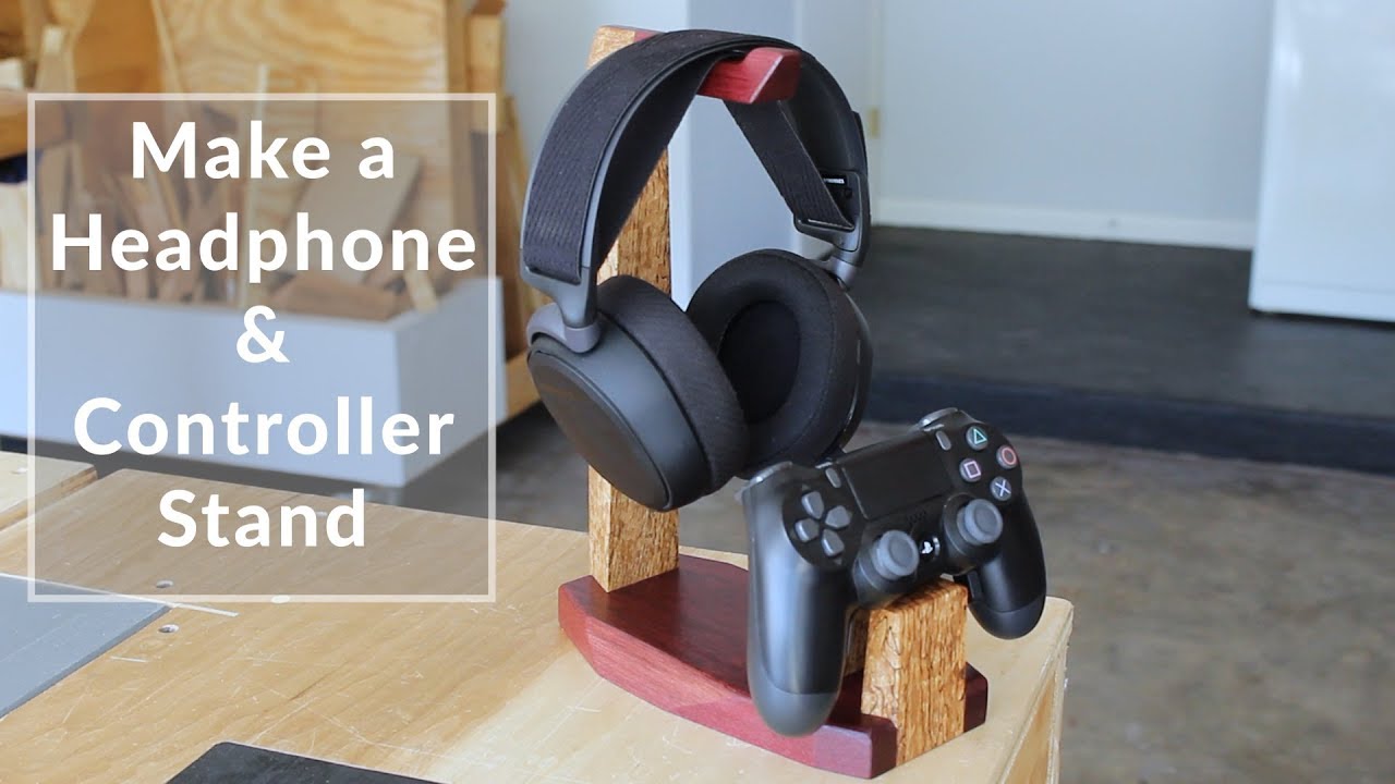 Make a Wooden Headphone Stand & PS4 Controller Stand with Dovetails