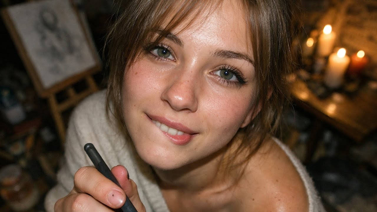 Your artistic roommate asks you to pose for a life drawing session in her candlelit… (ASMR F4A)