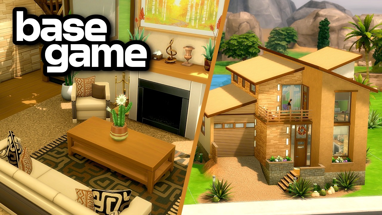 Building a Base Game Only Modern Family Home in The Sims 4