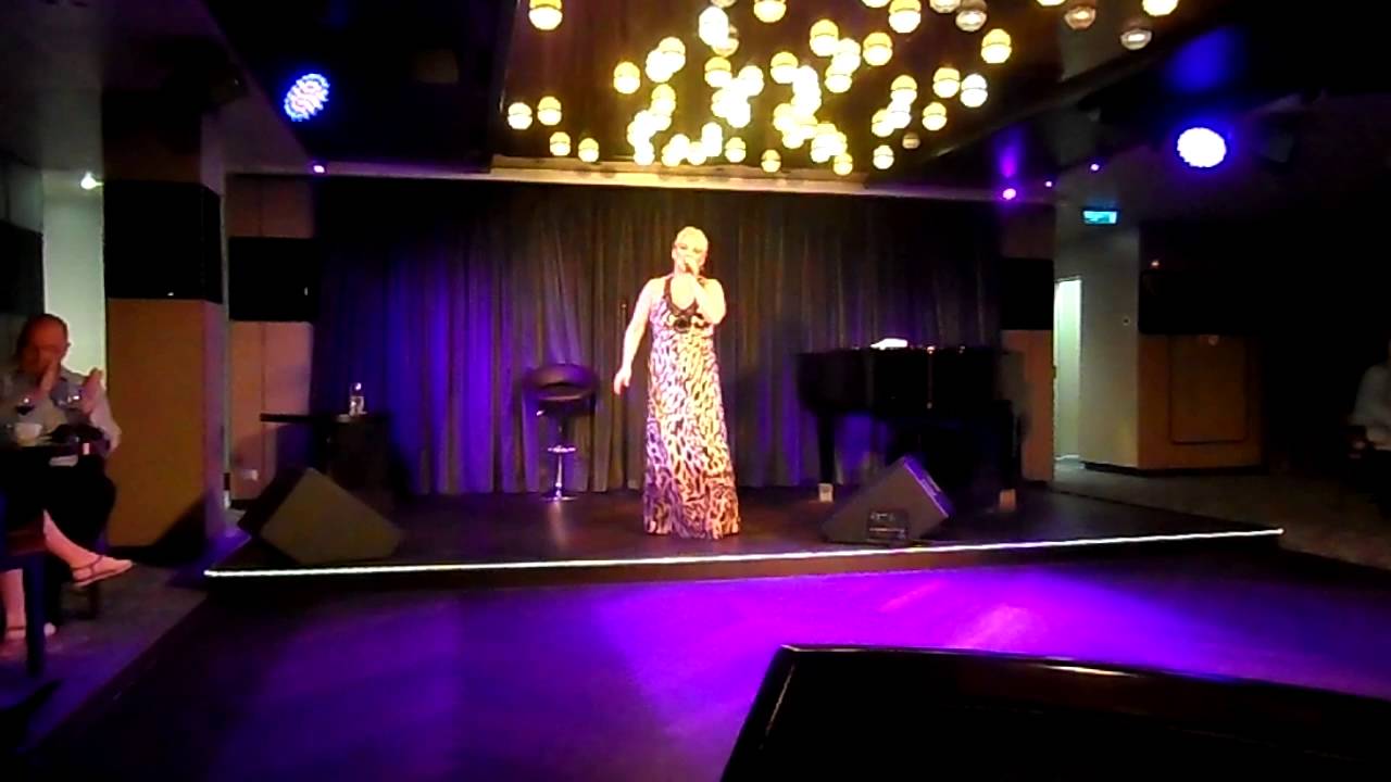 Cheryl Baker performing in the Limelight Club on P&O Britannia March 2016.