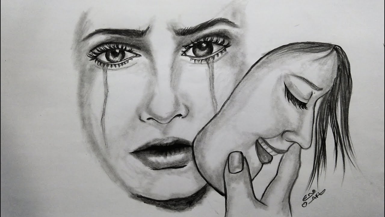 بنكدب ونخبى مشاعرنا !! رسم تعبيرى .. سلسلة مشاعر ف ملامح #8..Easy expressive drawing
