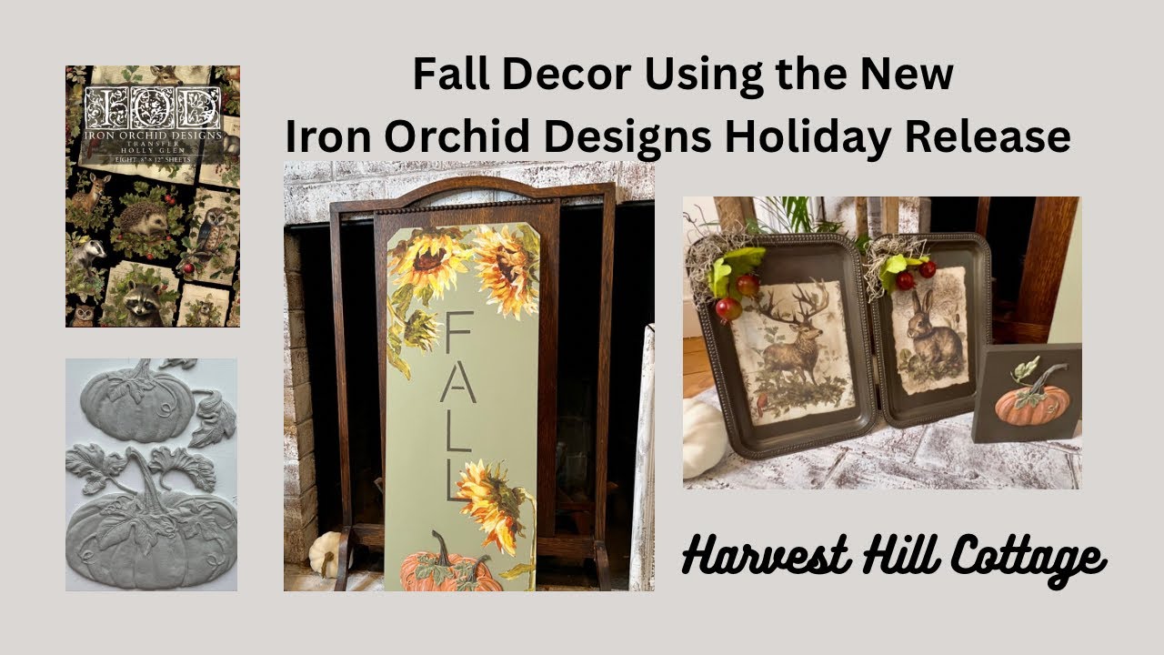 Creating Fall Decor Using Iron Orchid Designs Holiday Moulds and Transfers, New Release From IOD