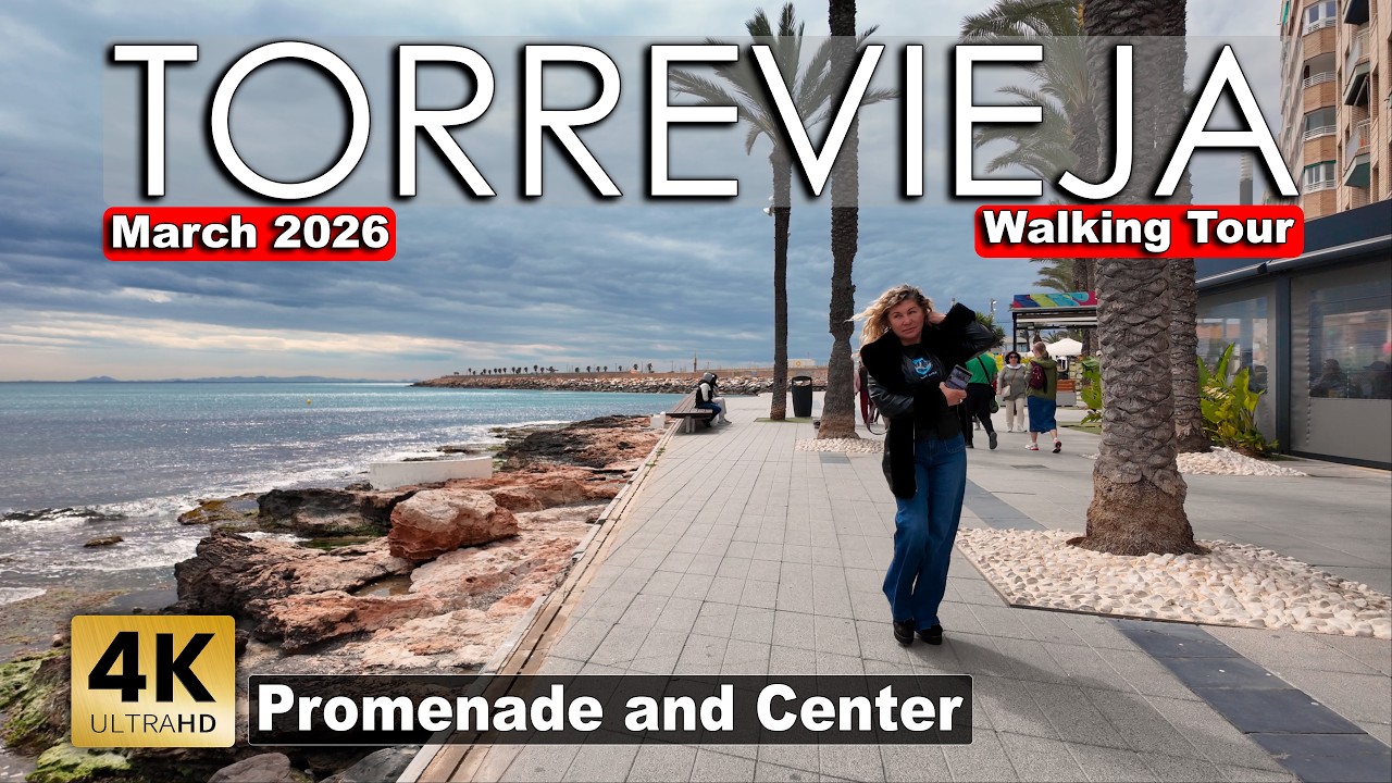 Torrevieja - Promenade & Center, March 14, 2026 - Spain | Costa Blanca - Walking tour [4k 60fps]