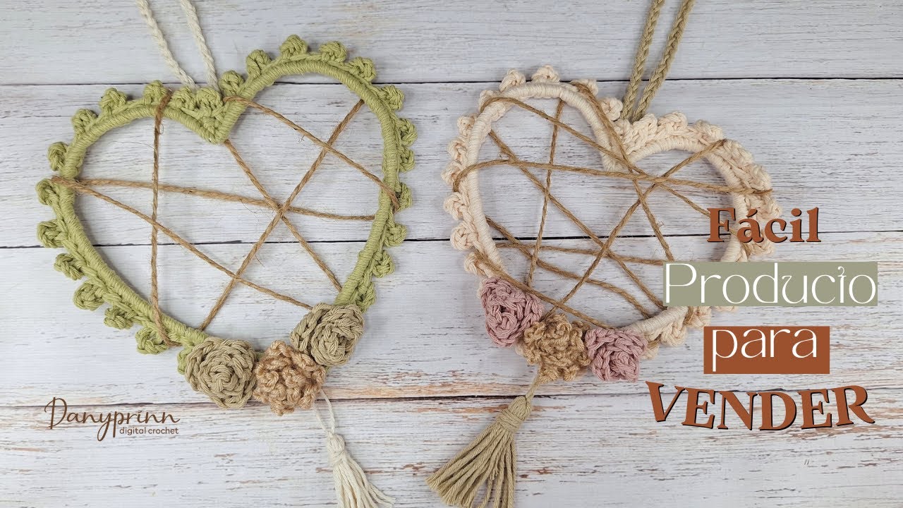 Producto para vender 🧶 / Colgante CROCHET 🩷 / Tutorial paso a paso crochet 🌷/ Danyprinn