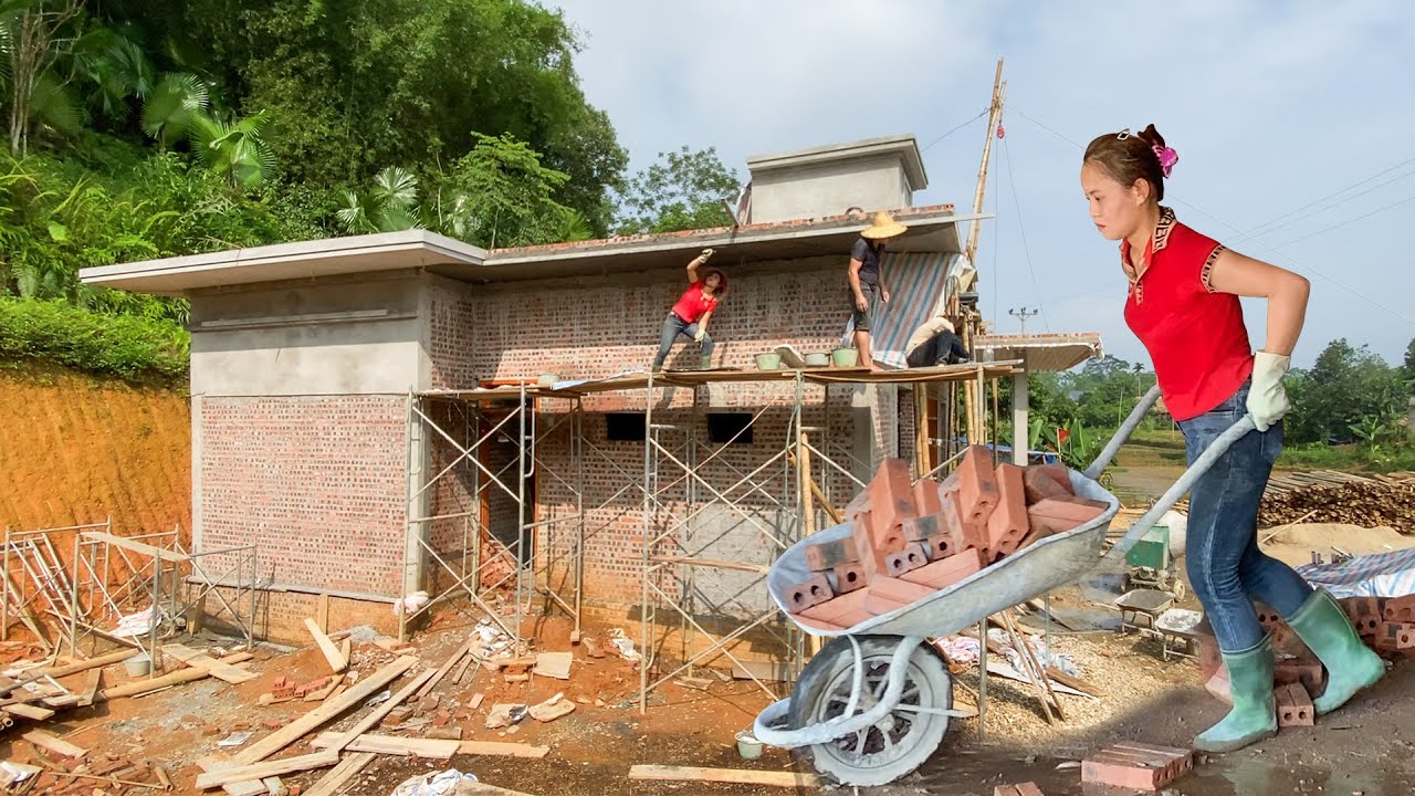 Build A House Worth $100K - House Completion Stage / Hoang Thi Niem / Energetic Girl