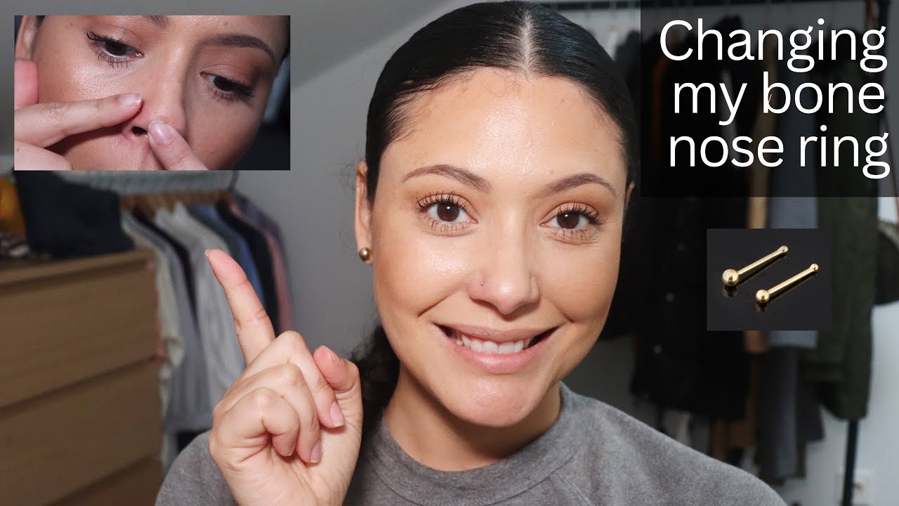 Как поменять кольцо в носу / Косточка-гвоздик в носу / Как поменять кольцо в носу
