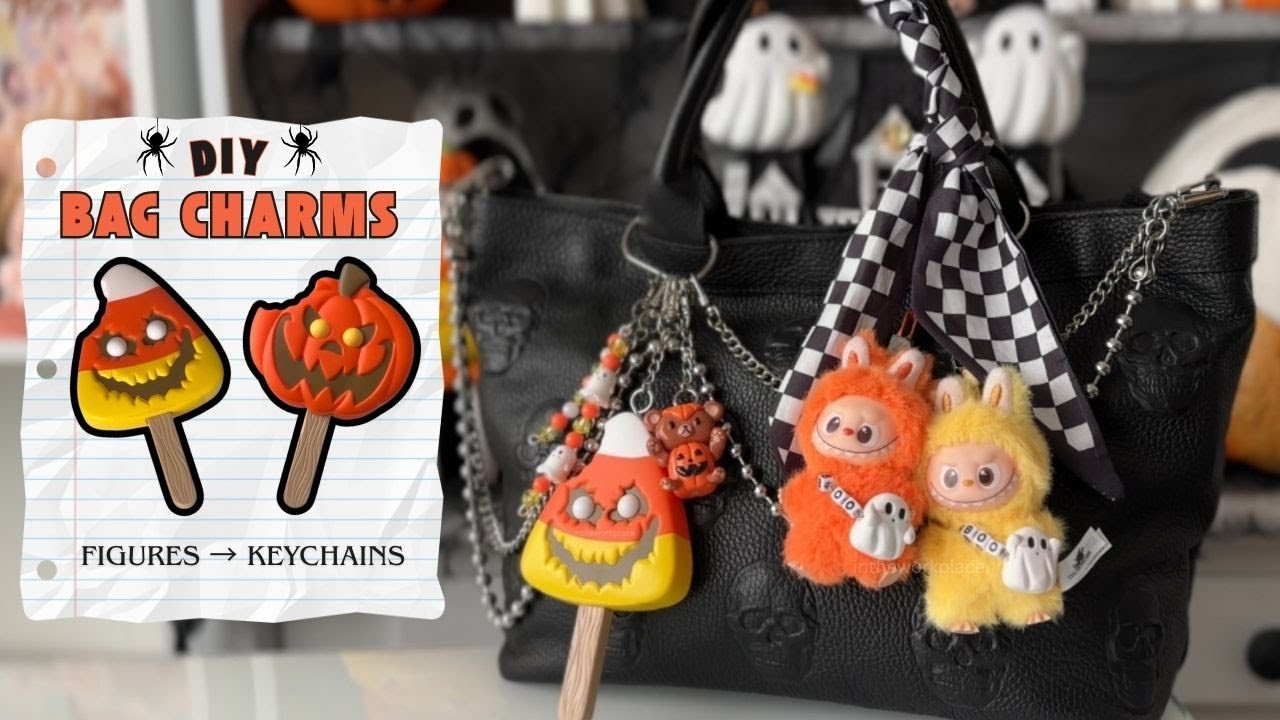 DIY (Halloween) Bag Charms | How to Turn Your Figures into Keychains :)