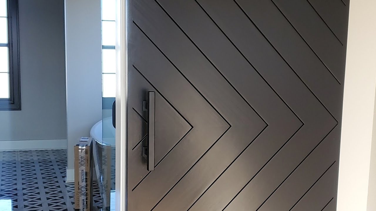 Chevron barn door build and install