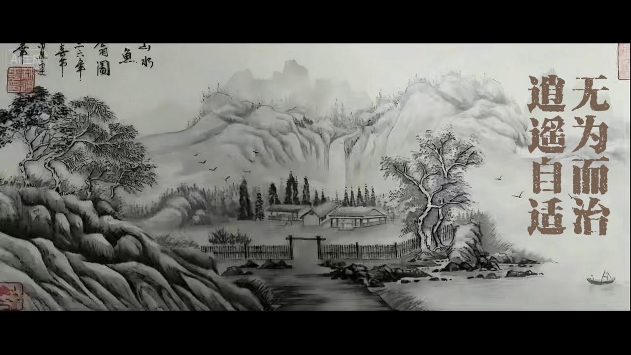 Flowing Serenity: Traditional Meditative Music & Dynamic Ink Art