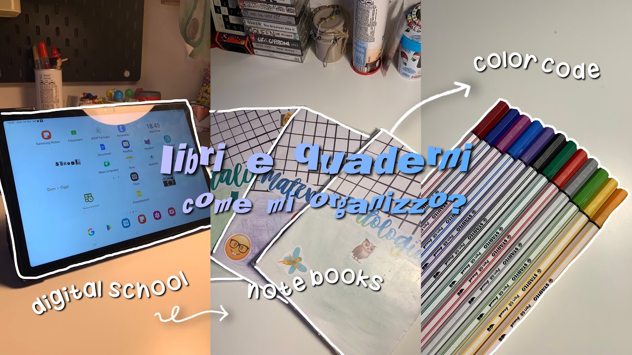 libri e quaderni, come li organizzo? color code + digital books | back to school #2