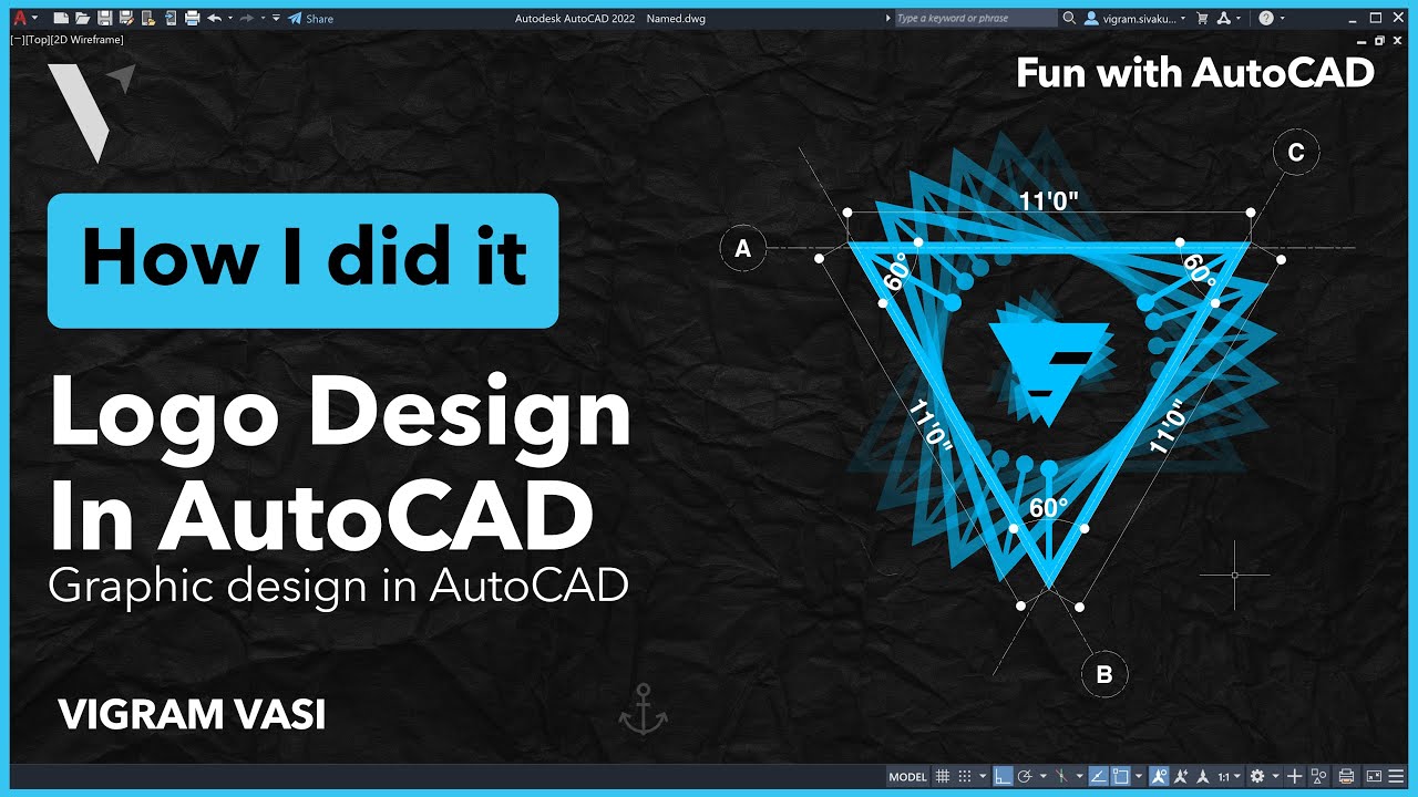 How to Design a Logo in AutoCAD From Start to Finish| Create Logo in AutoCAD | Vigram Vasi
