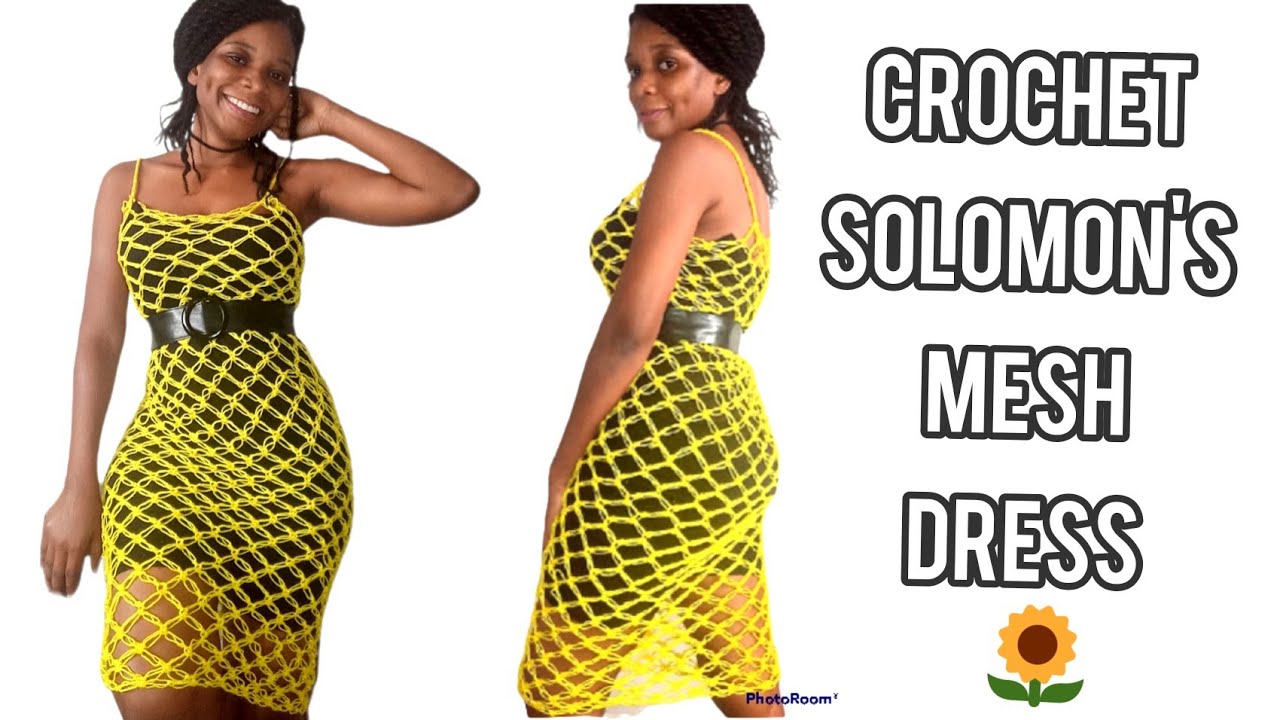 [Tutorial] Crochet A Simple Mesh Dress For All Sizes | Solomon's Knot Dress -C_Clean Crochê